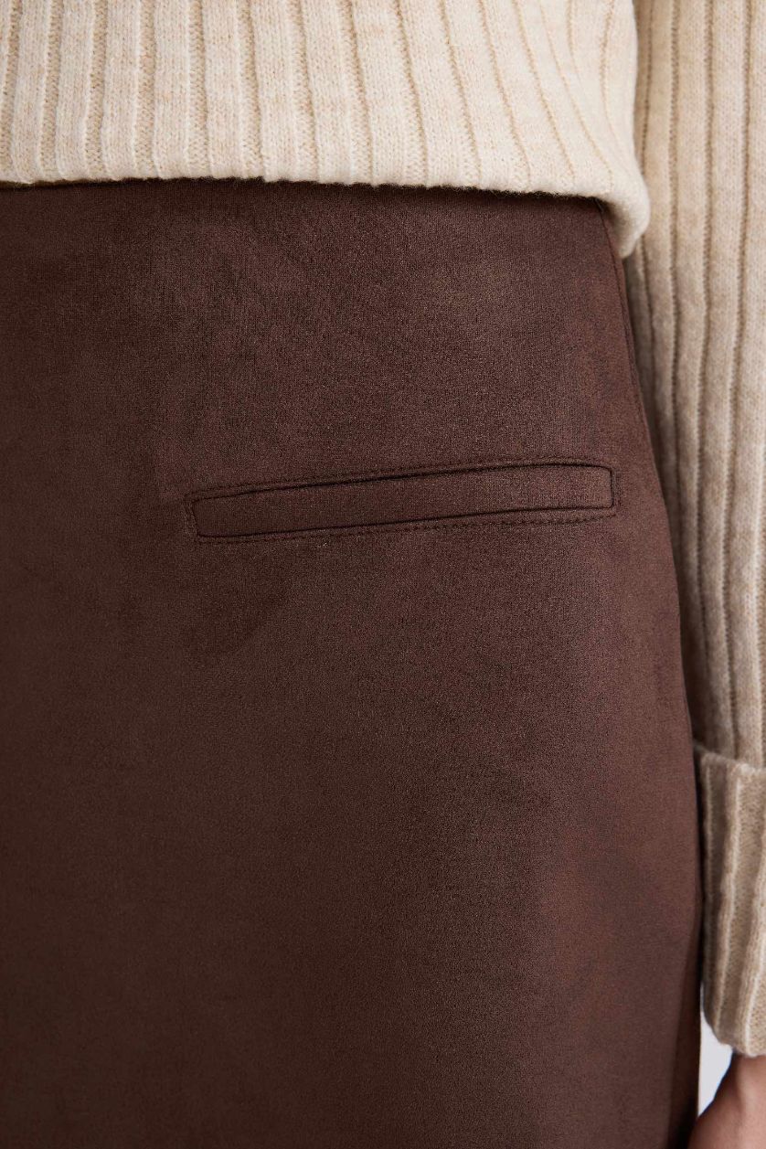 نساء بني تنورة قصير شمواه قصة A بخصر عادي