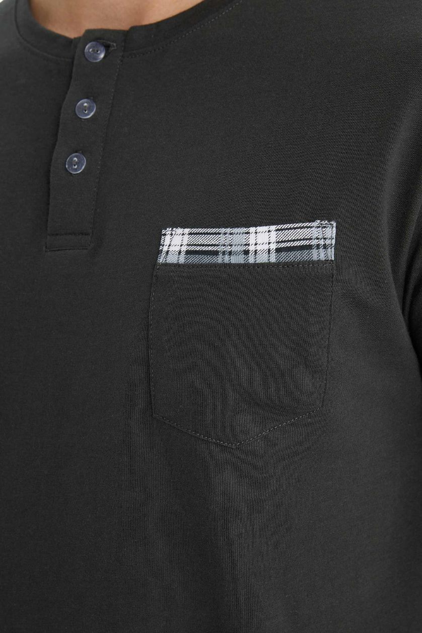 Man Anthracite Regular Fit Top Shorts 2 Piece Pajama Set