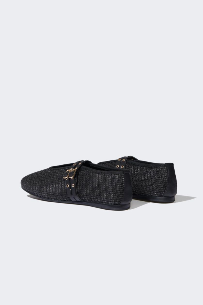 نساء أسود صندل نسائي بكعب مسطح