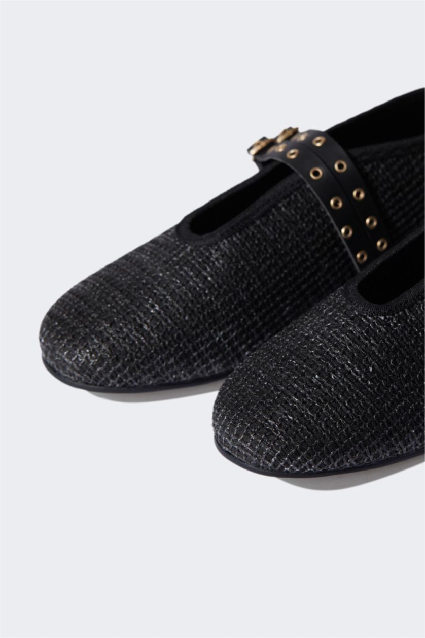 نساء أسود صندل نسائي بكعب مسطح