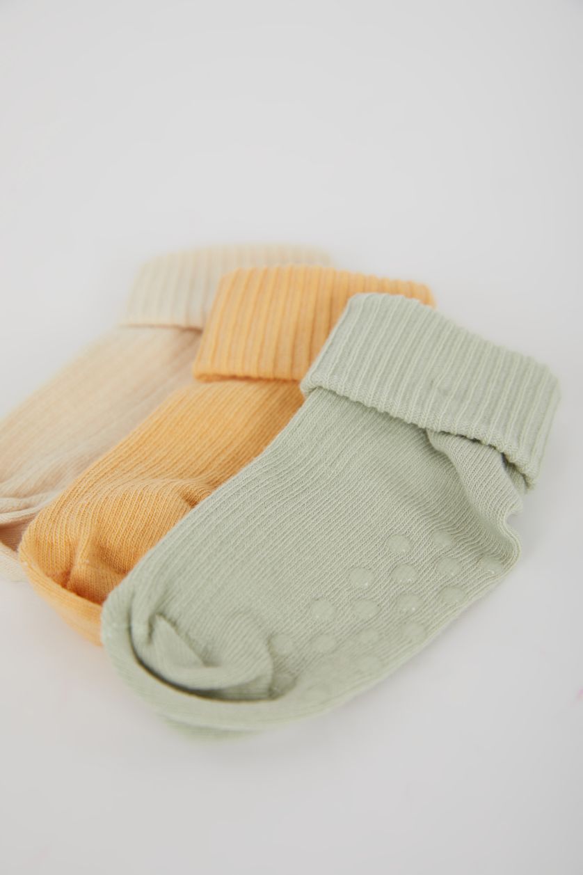 Baby Boy Karma Baby Boy Non-Slip Sole 3 Piece Cotton Long Socks
