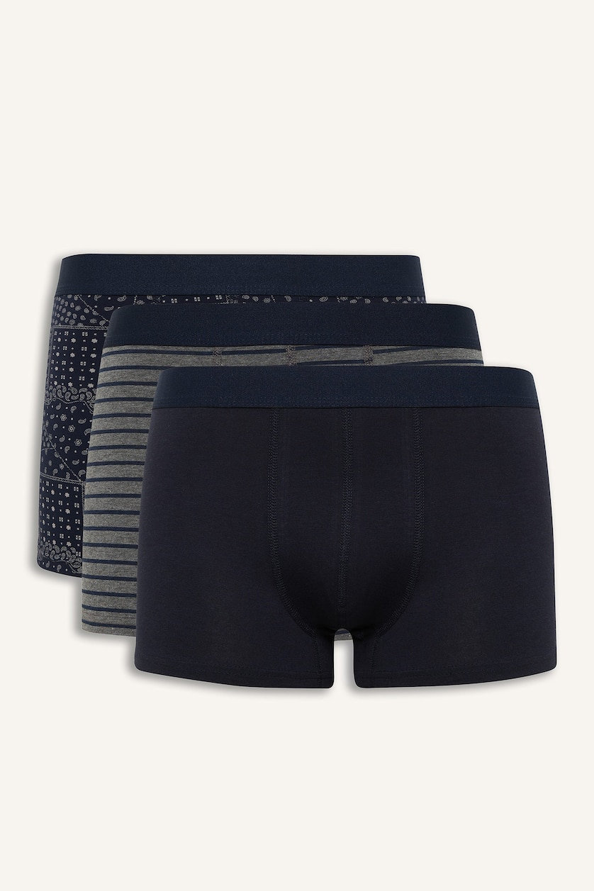 Erkek Lacivert Regular Fıt 3'lü Boxer