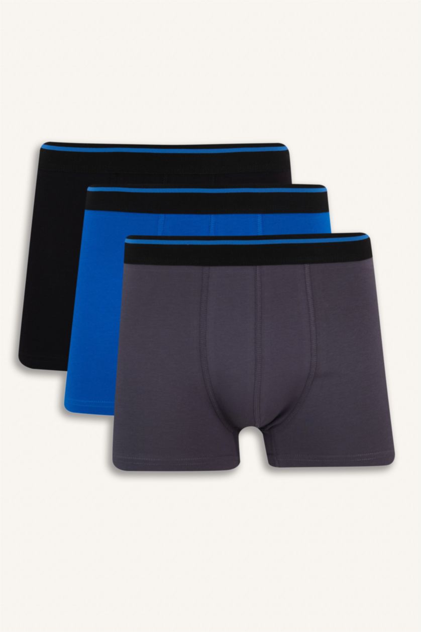 Erkek Siyah Regular Fıt 3'lü Boxer