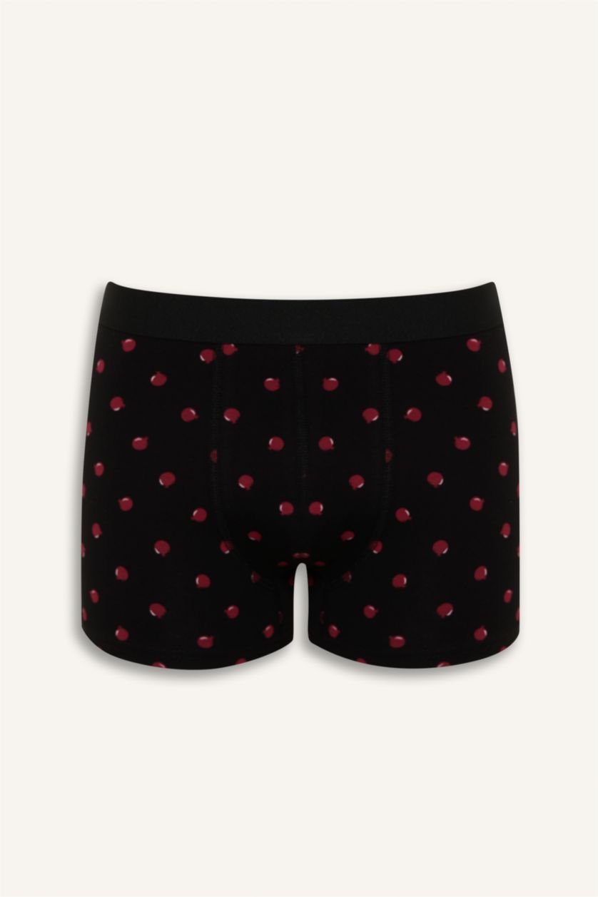 Erkek Koyu Yeşil Regular Fit Meyve Desenli 3'lü Boxer