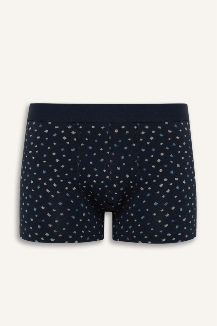 Erkek Lacivert Regular Fit Çiçekli 3'lü Boxer