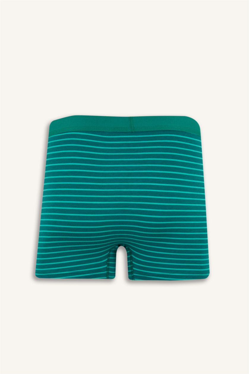 Erkek Koyu Mavi Regular Fit Çizgili 3'lü Boxer