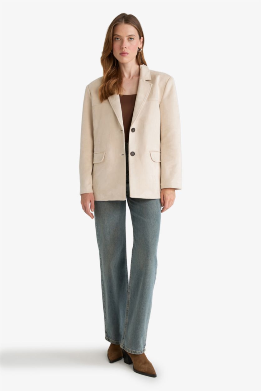 حريمي بيج بليزر شمواه قصة عادية بياقة جاكيت