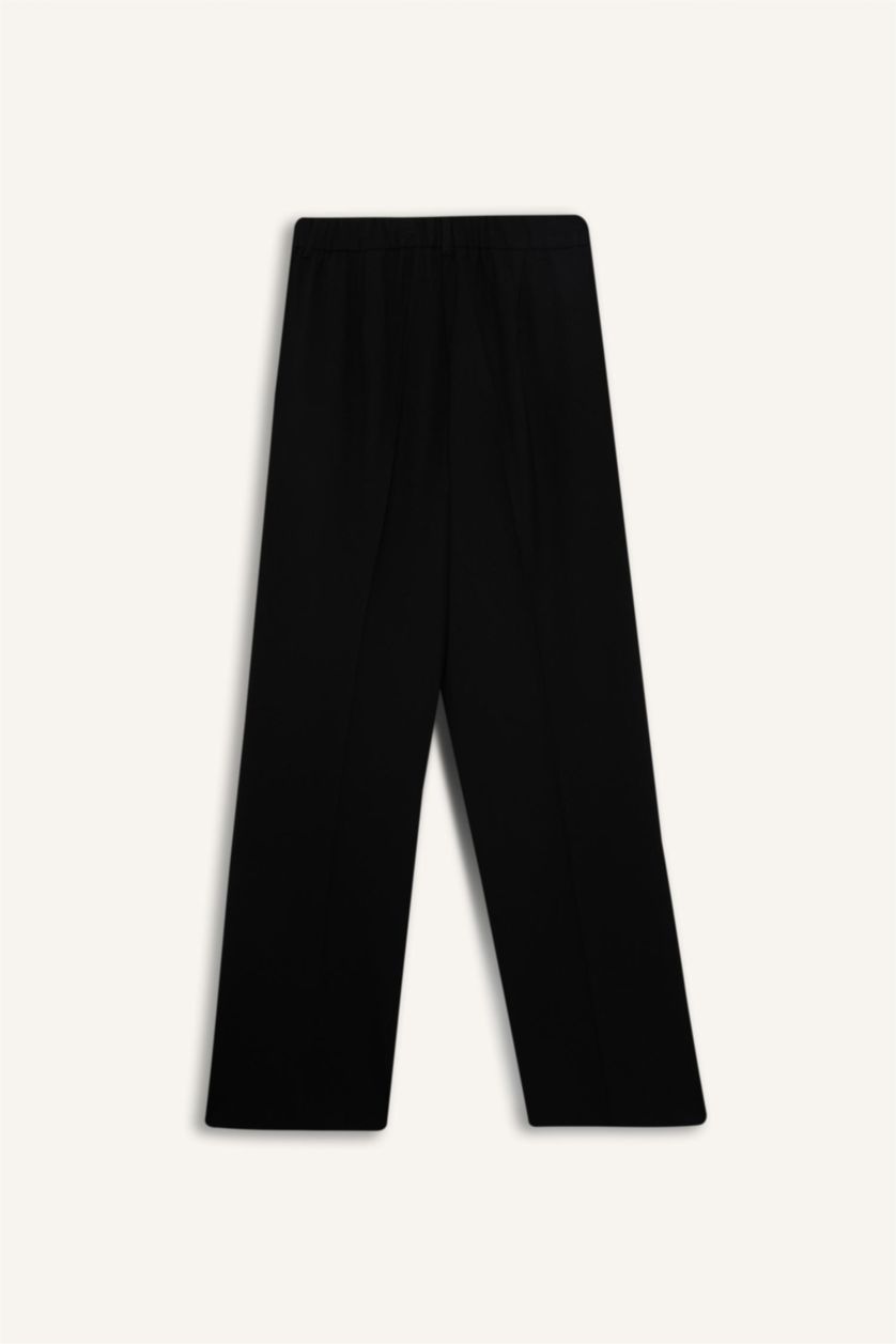 WOMAN Black Wide Leg Zip-Up High Waist Trousers