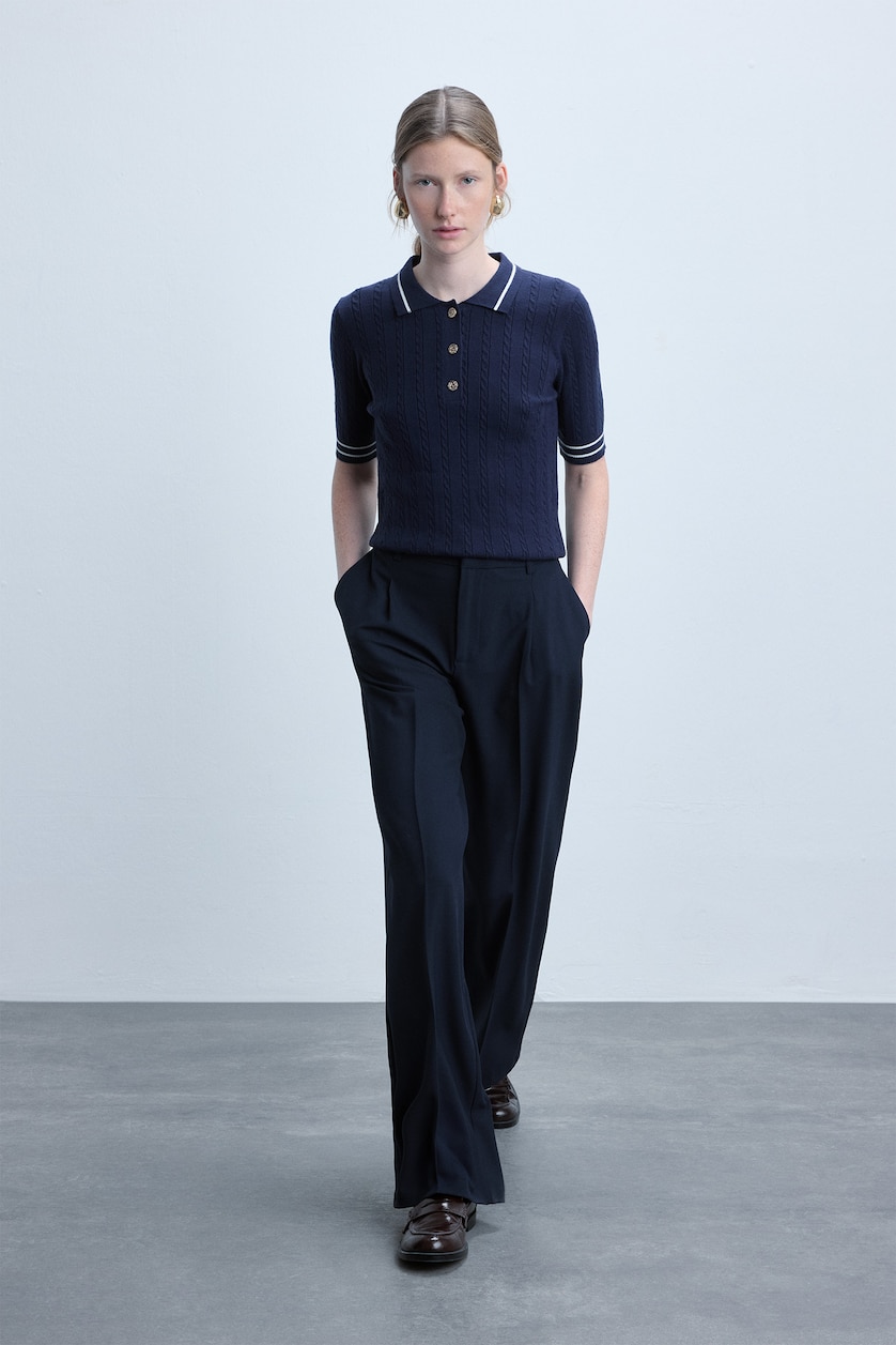 Kadın Lacivert Straight Fit Pantolon