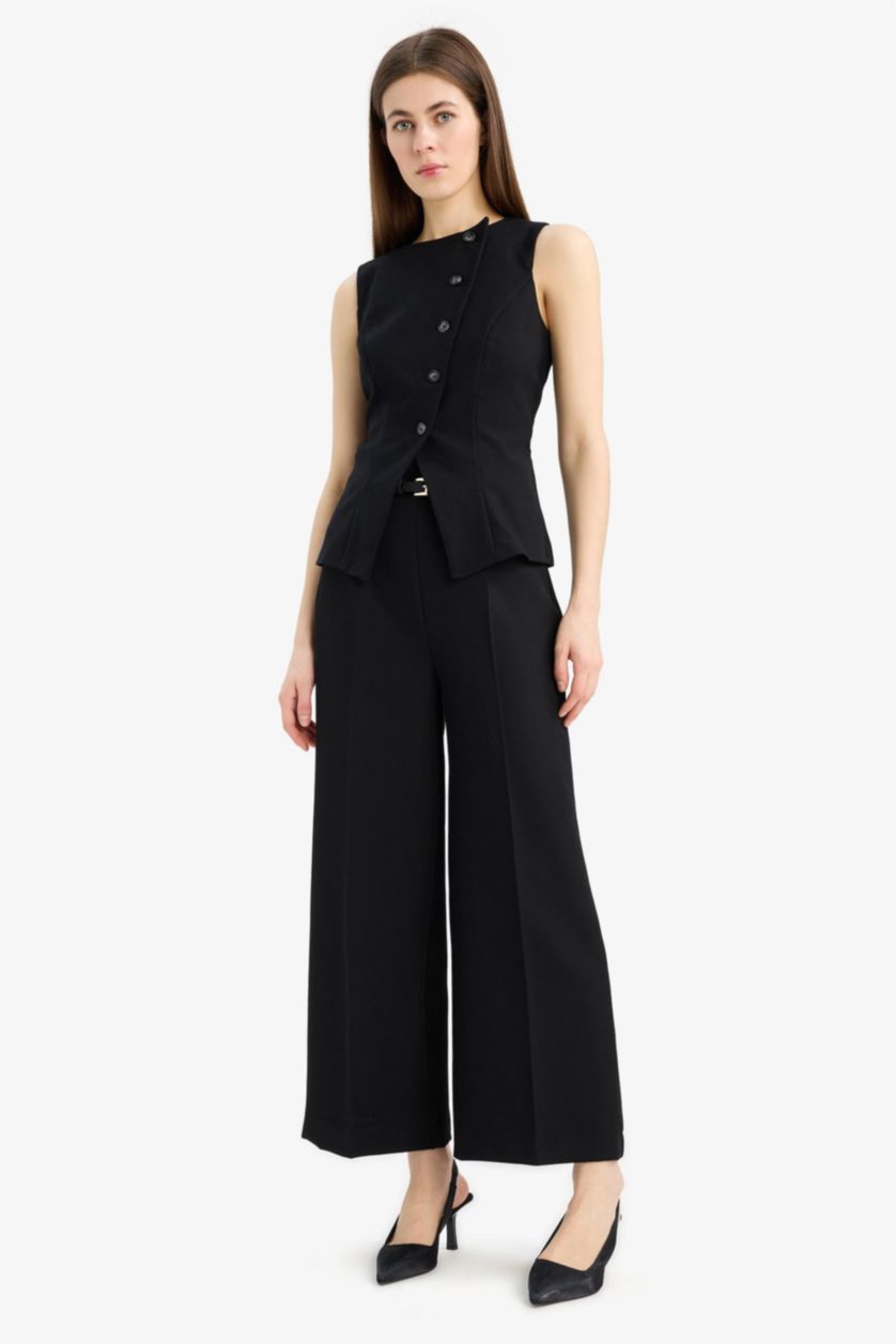 Әйелдерге қара culotte тұрақты етек Шалбар