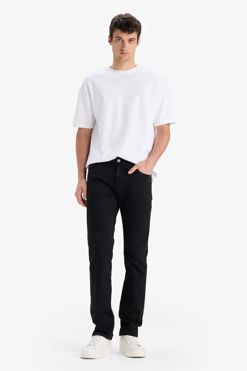 Men Black Sergio Regular Fit Trousers
