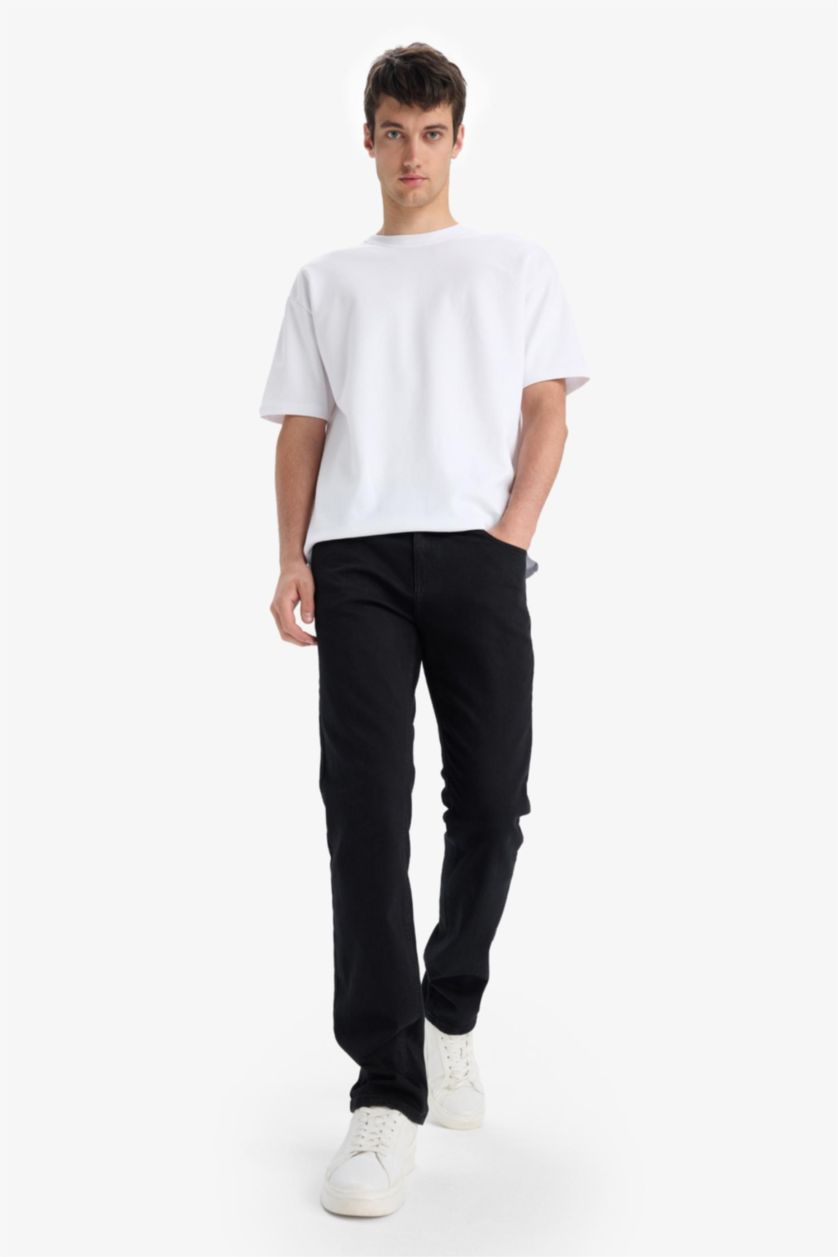 Men Black Sergio Regular Fit Trousers