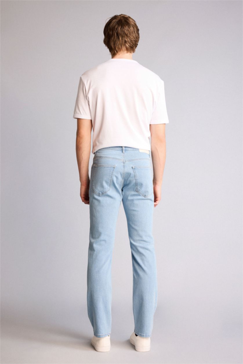 Erkek Açık Mavi Sergio Regular Fıt Normal Bel Boru Paça Pantolon