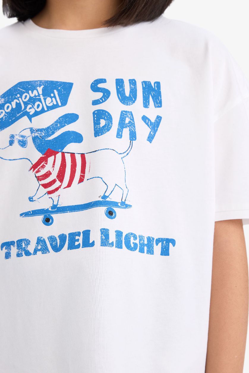 بناتي بيج فاتح طقم بناتي قطن - قطعتين