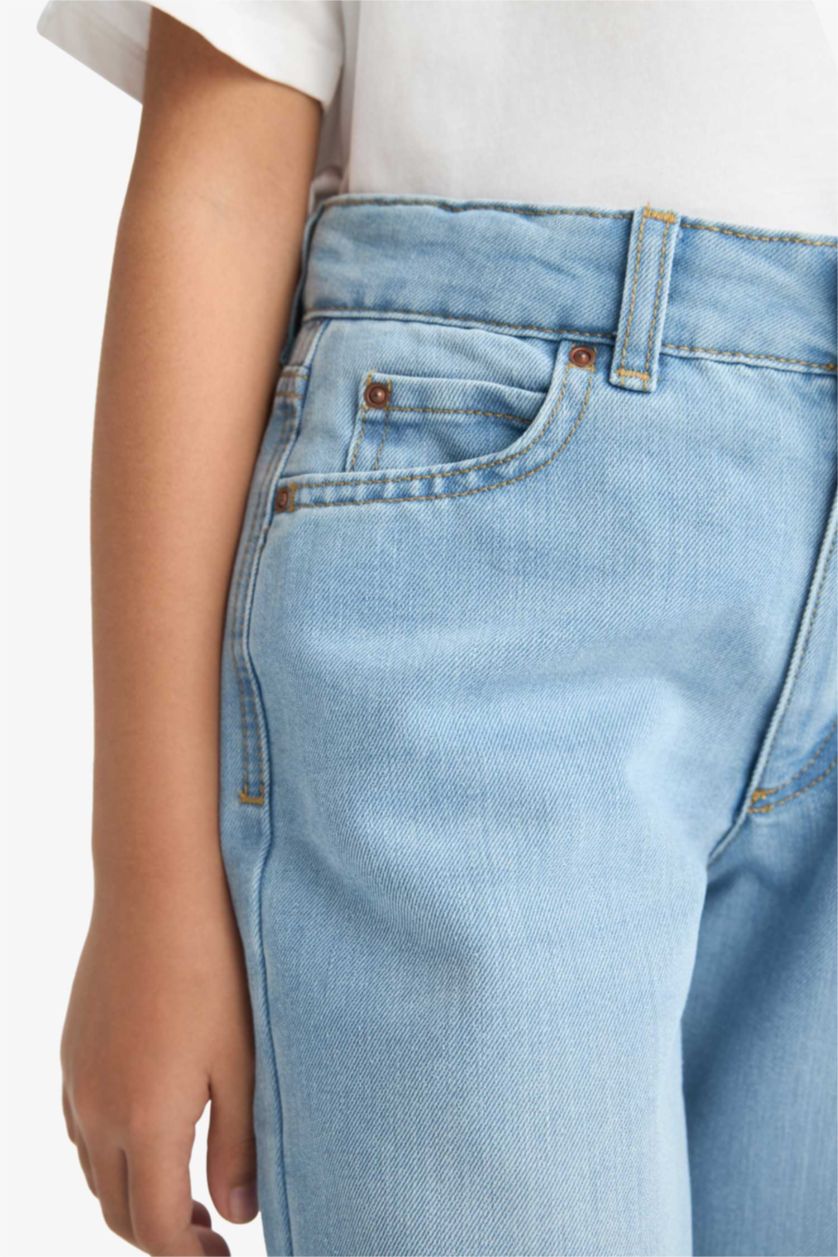 Girls & Teens Light Blue Girl Straight Wide Leg Jeans