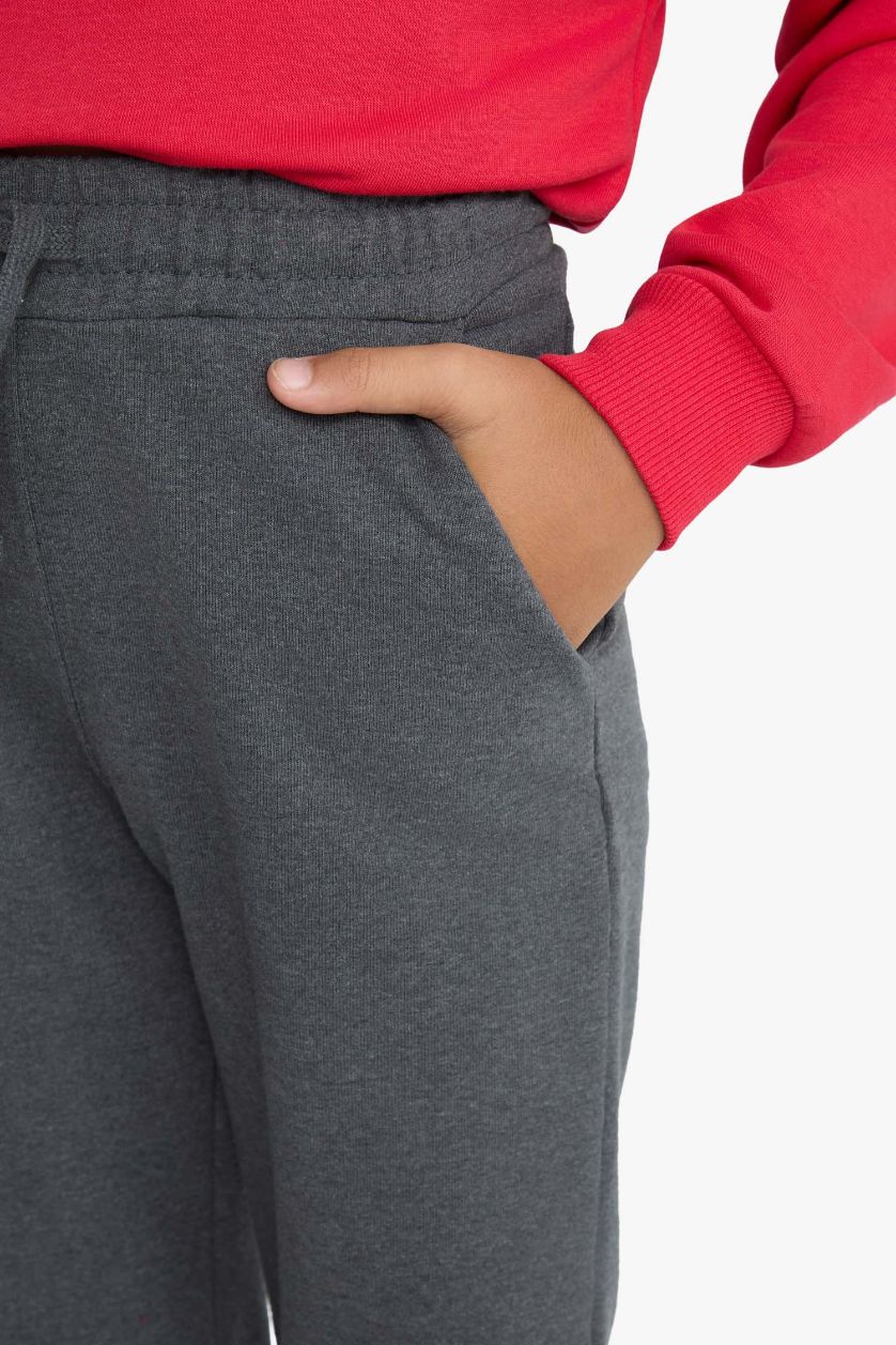 BOYS & TEENS Anthracite Melange Boy Elastic Waist Jogger Sweatpants