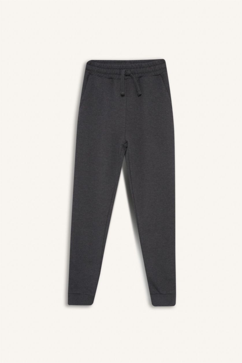 BOYS & TEENS Anthracite Melange Boy Elastic Waist Jogger Sweatpants