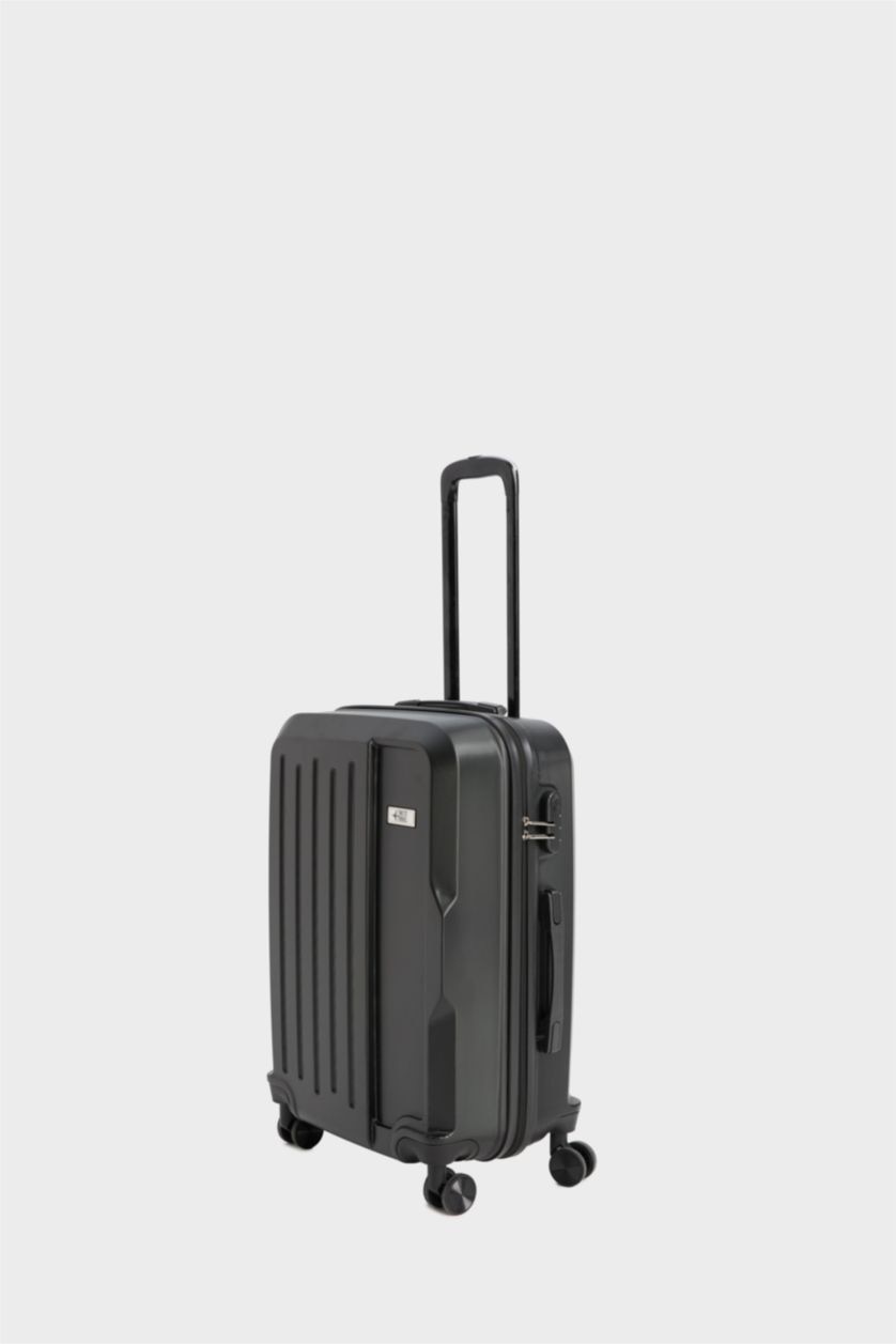 WOMAN Black Medium Unisex Medium Hard Cover Trolley Suitcase