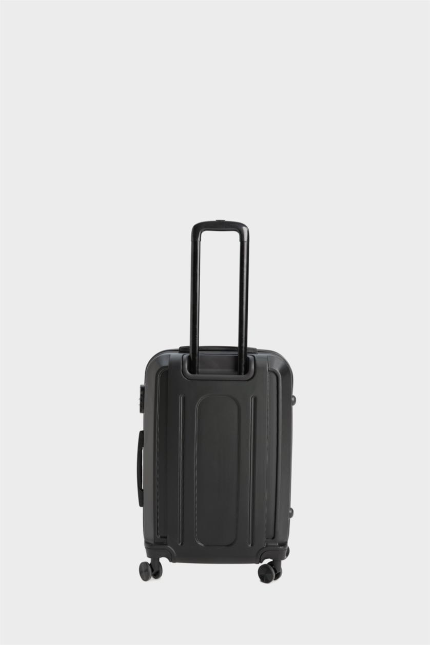 WOMAN Black Medium Unisex Medium Hard Cover Trolley Suitcase