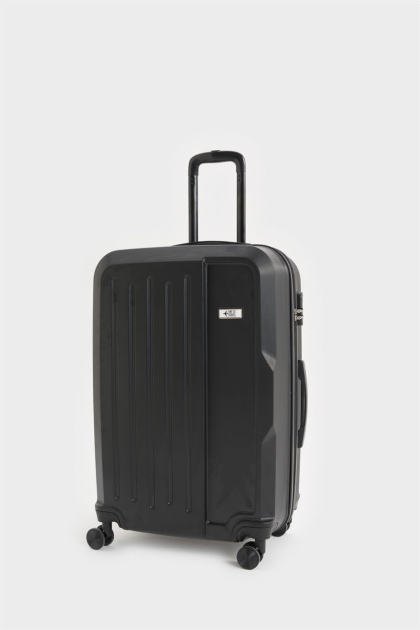 WOMAN Black Large Unisex Large Size Trolley Hard Cover Suitcase