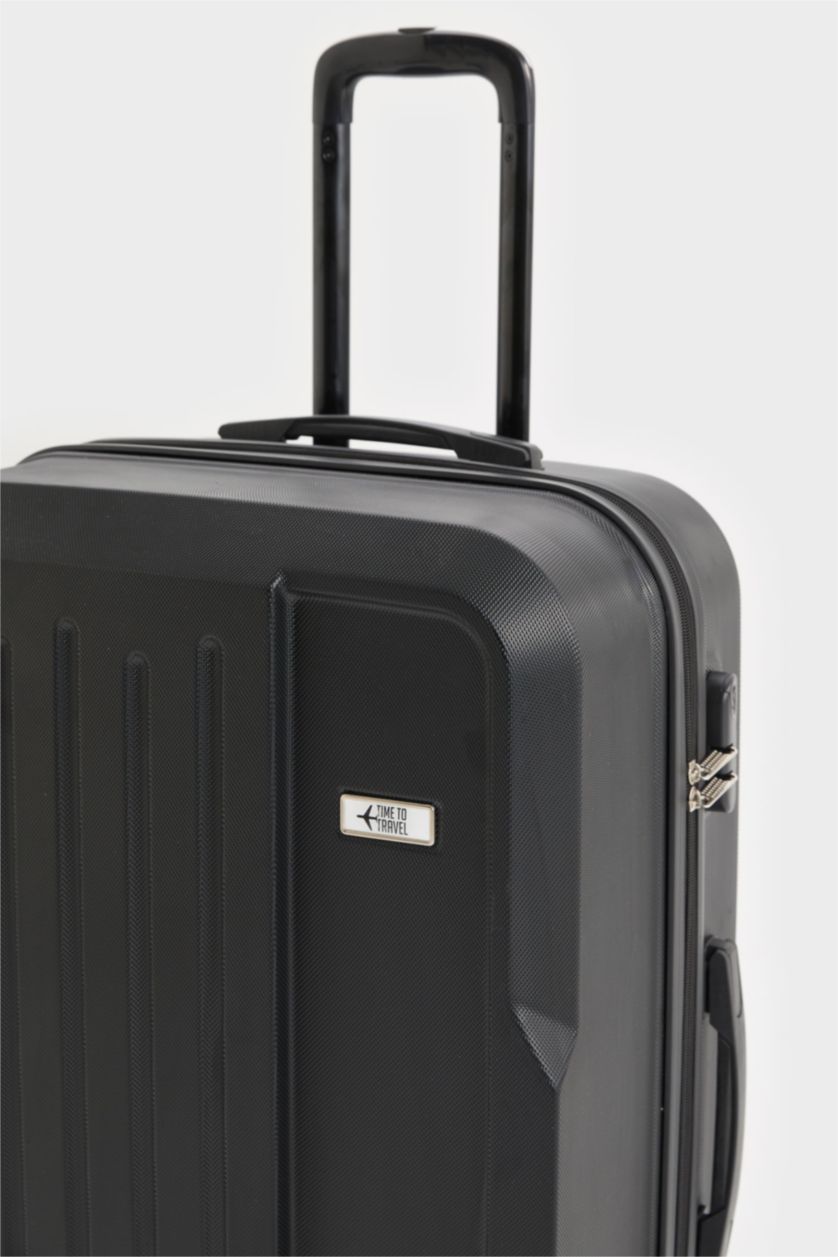 WOMAN Black Large Unisex Large Size Trolley Hard Cover Suitcase