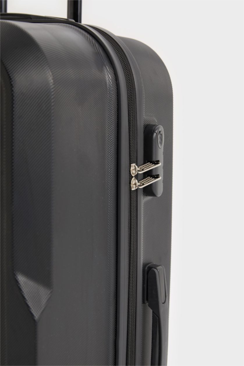 WOMAN Black Large Unisex Large Size Trolley Hard Cover Suitcase