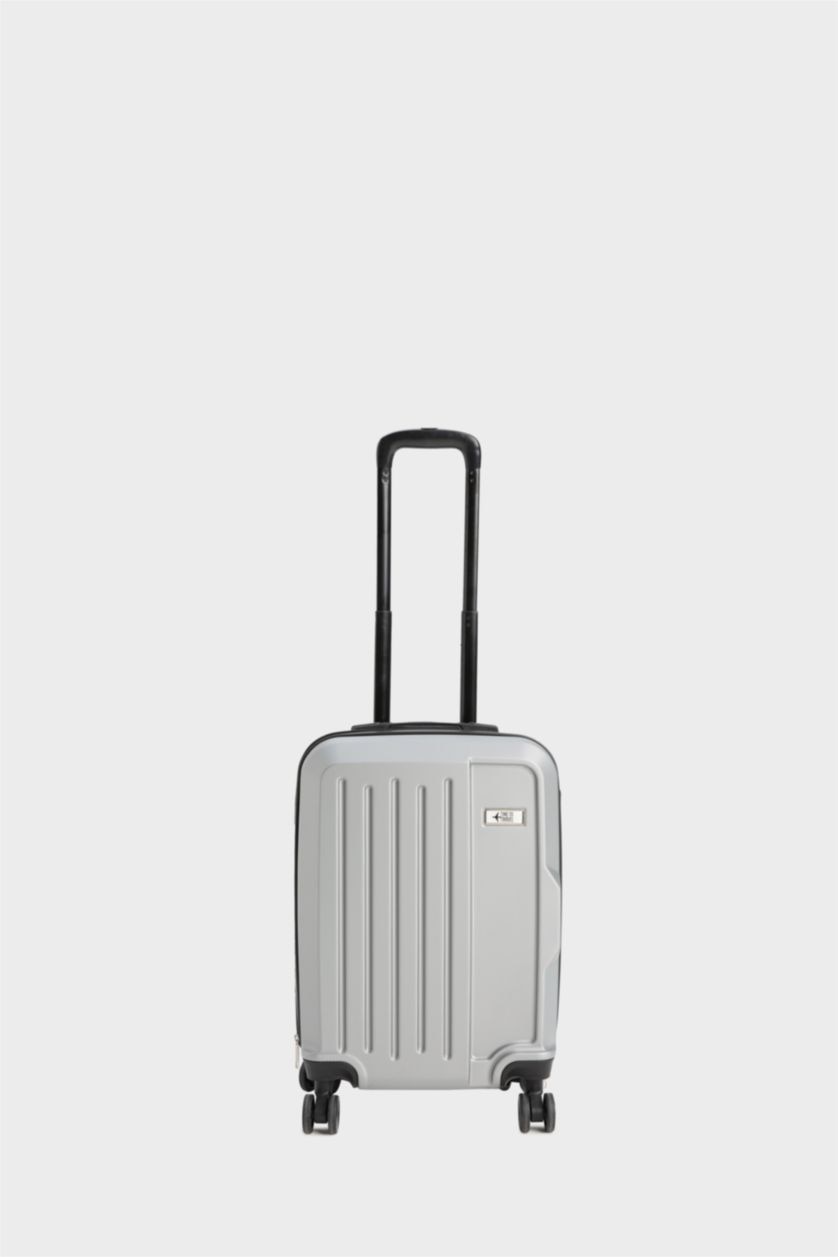 Kadın Gri Küçük Unisex Sert Kapaklı Çekçekli Küçük Boy Valiz