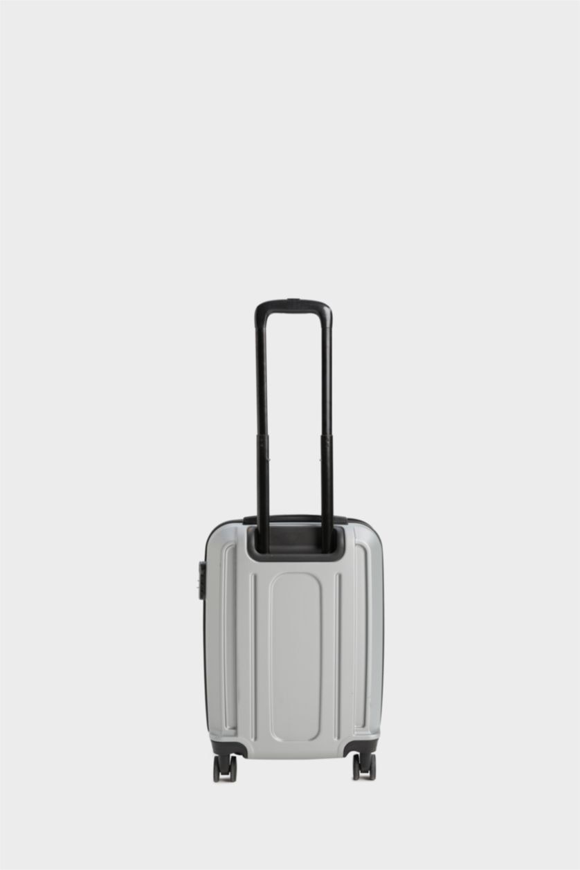 Kadın Gri Küçük Unisex Sert Kapaklı Çekçekli Küçük Boy Valiz