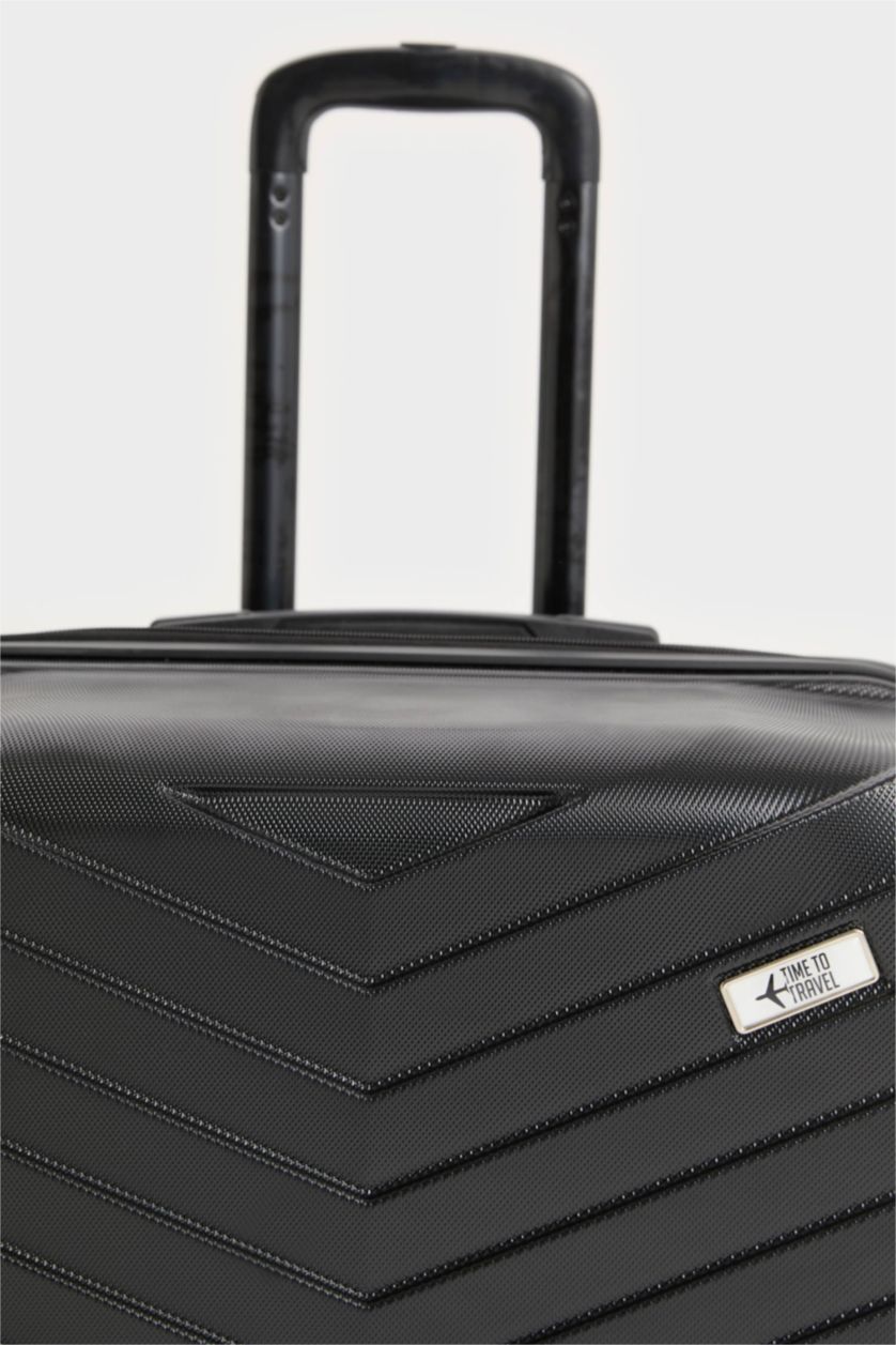 Kadın Siyah Büyük Unisex Sert Kapaklı Çekçekli Büyük Boy  Valiz