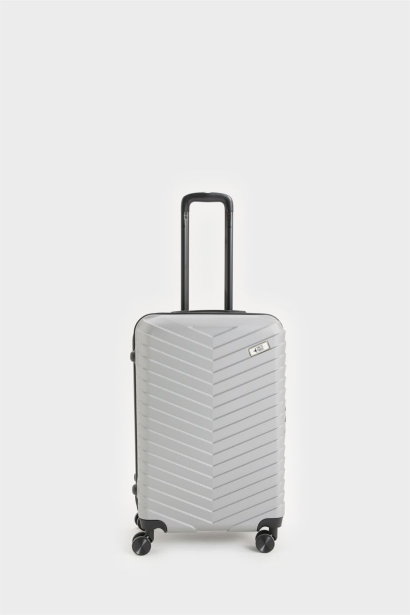 Kadın Gri Orta Unisex Sert Kapaklı Çekçekli Orta Boy  Valiz