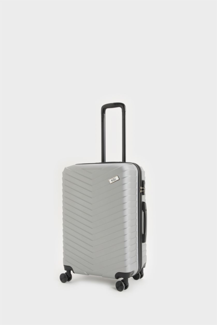 Kadın Gri Orta Unisex Sert Kapaklı Çekçekli Orta Boy  Valiz