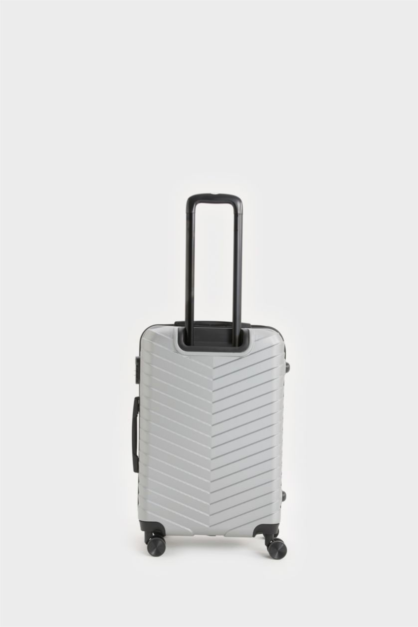 Kadın Gri Orta Unisex Sert Kapaklı Çekçekli Orta Boy  Valiz