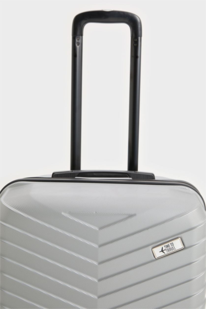 Kadın Gri Orta Unisex Sert Kapaklı Çekçekli Orta Boy  Valiz
