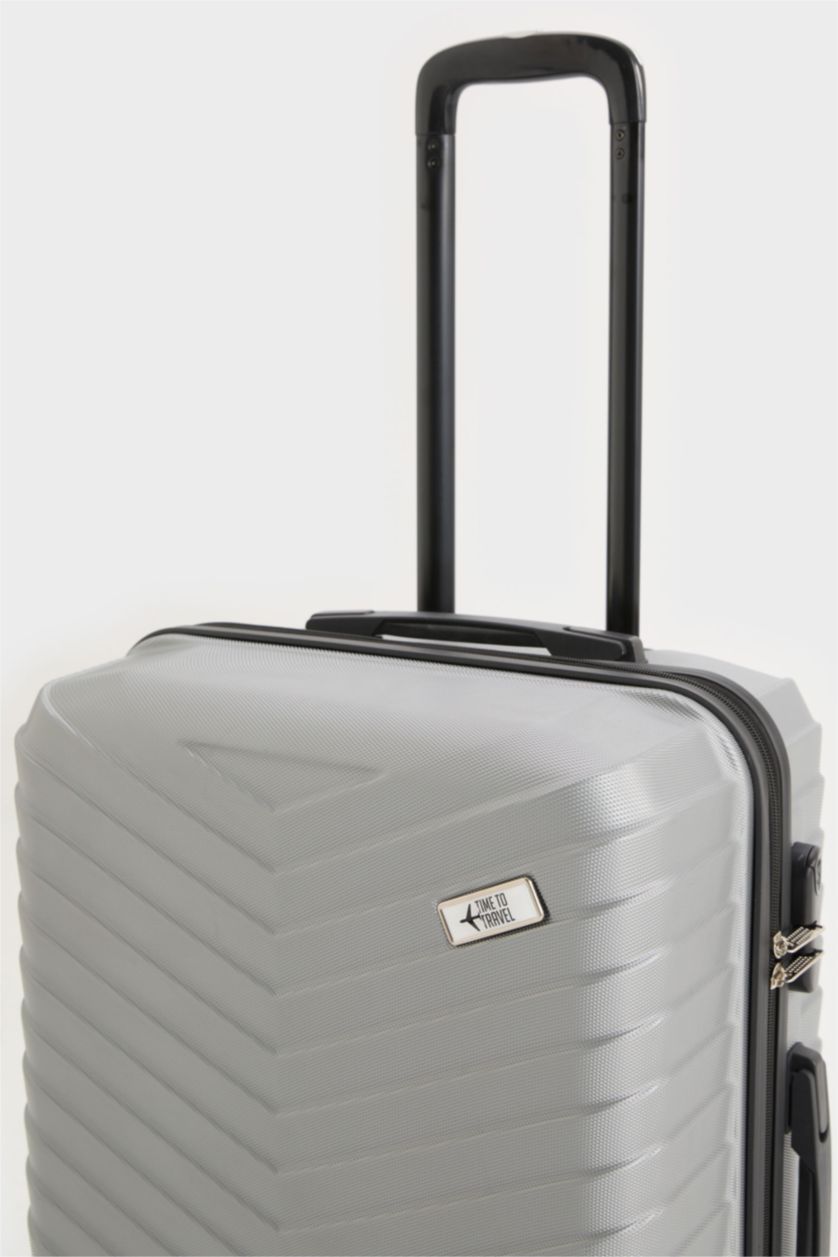 Kadın Gri Orta Unisex Sert Kapaklı Çekçekli Orta Boy  Valiz