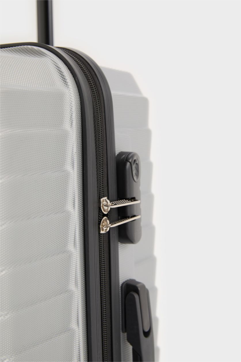 Kadın Gri Orta Unisex Sert Kapaklı Çekçekli Orta Boy  Valiz