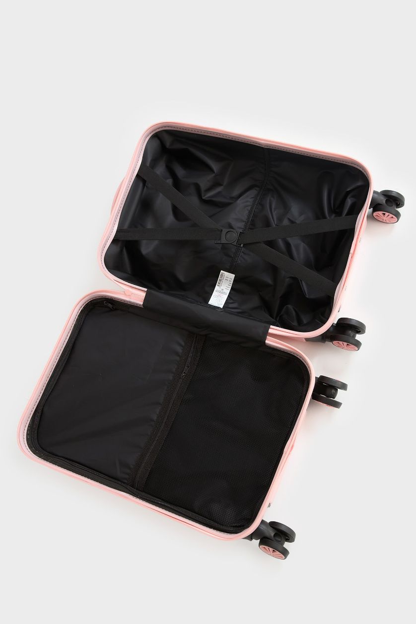 Kadın Pembe Kucuk Unisex Sert Kapaklı Çekçekli Küçük Boy Valiz