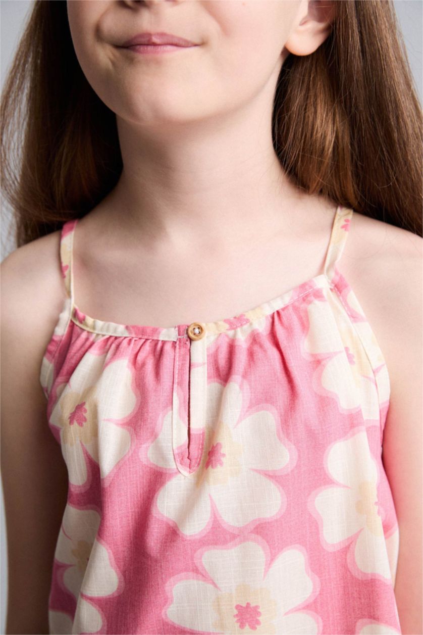 Young Girls - Teen Girls Pink Strappy Woven Dress