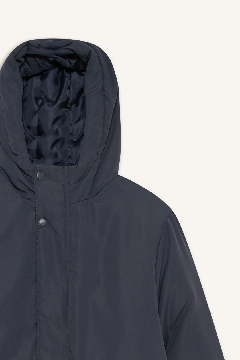 GARÇONS Anthracite Doudoune imperméable à capuche et fermeture zip pour garçon