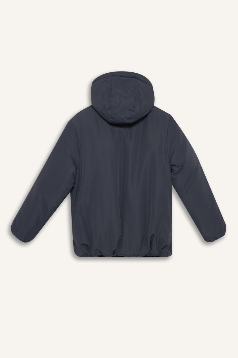 GARÇONS Anthracite Doudoune imperméable à capuche et fermeture zip pour garçon