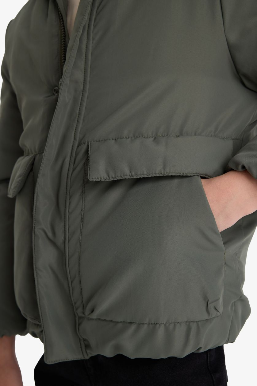 أولادي كاكي جاكيت بامب اولادي وتر بروف بكابيشون