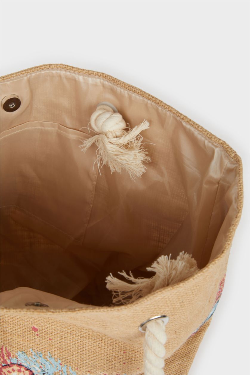 Kadın Bej Plaj Çantası