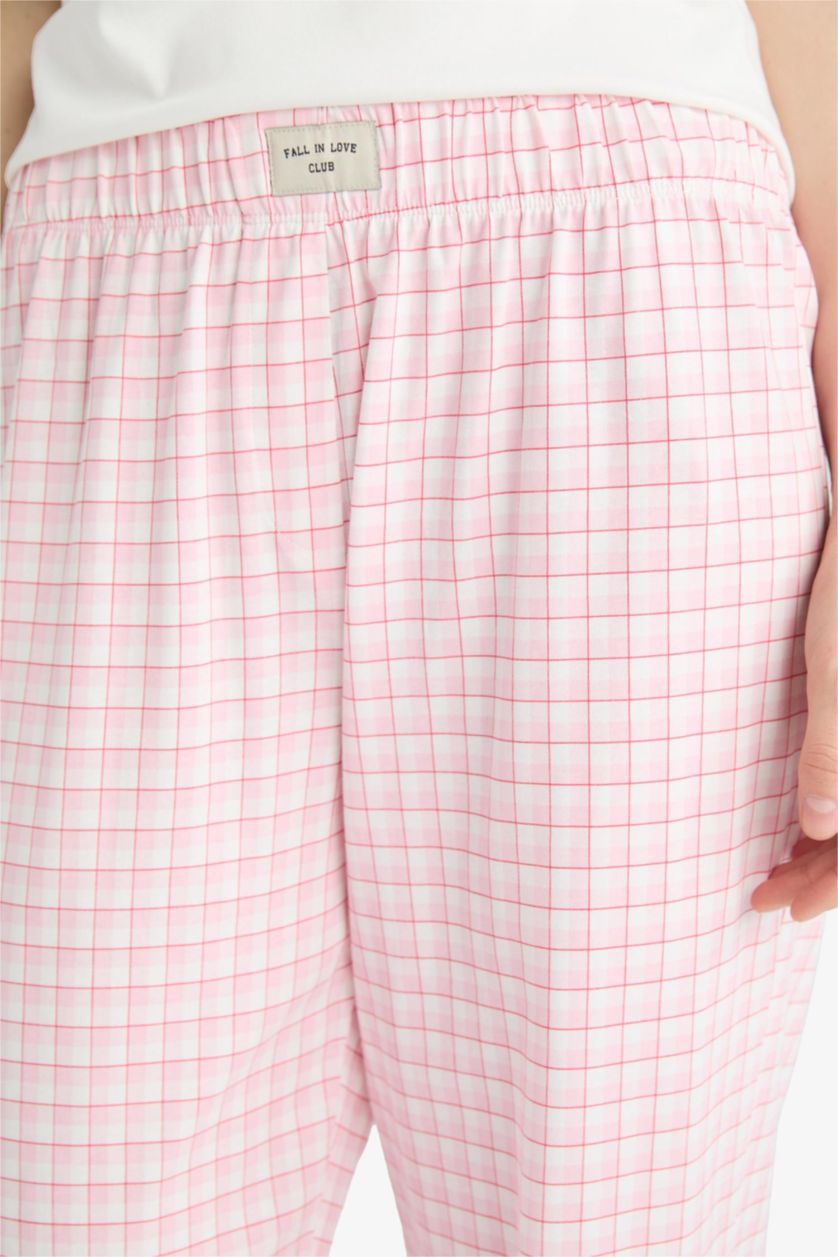 حريمي زهري فاتح طقم بيجاما قصة عادية من Fall in Love - قطعتين