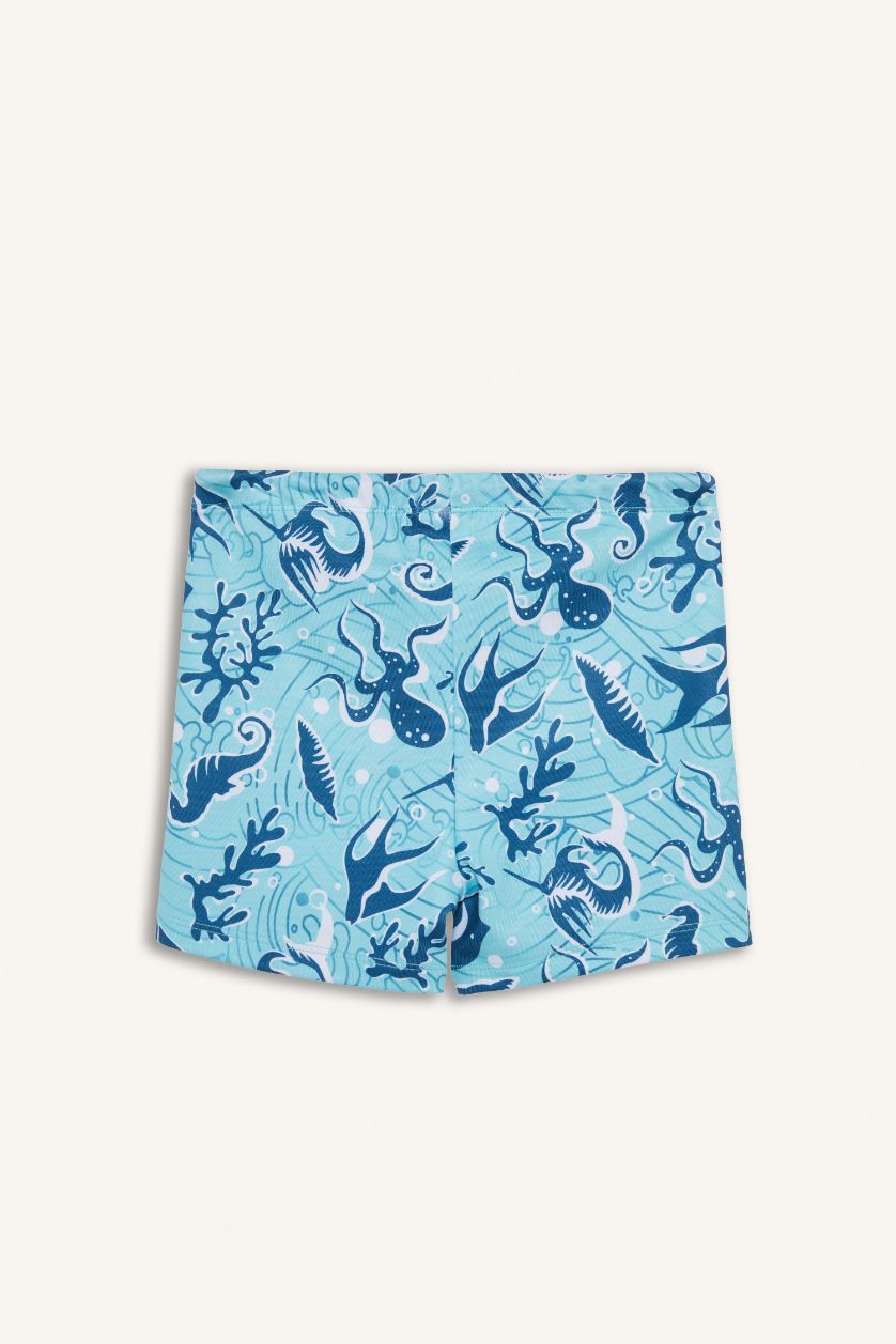 Boys & Teens Light Green Boy Animal Printed Swimsuit