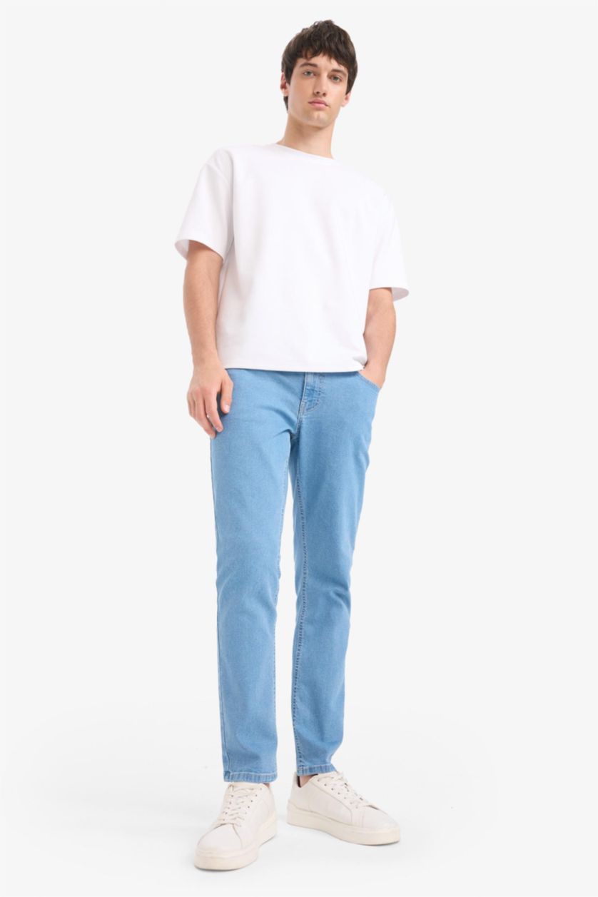 Erkek Açık Mavi Pedro Slim Fit Dar Kalıp Normal Bel Dar Paça Jean Pantolon