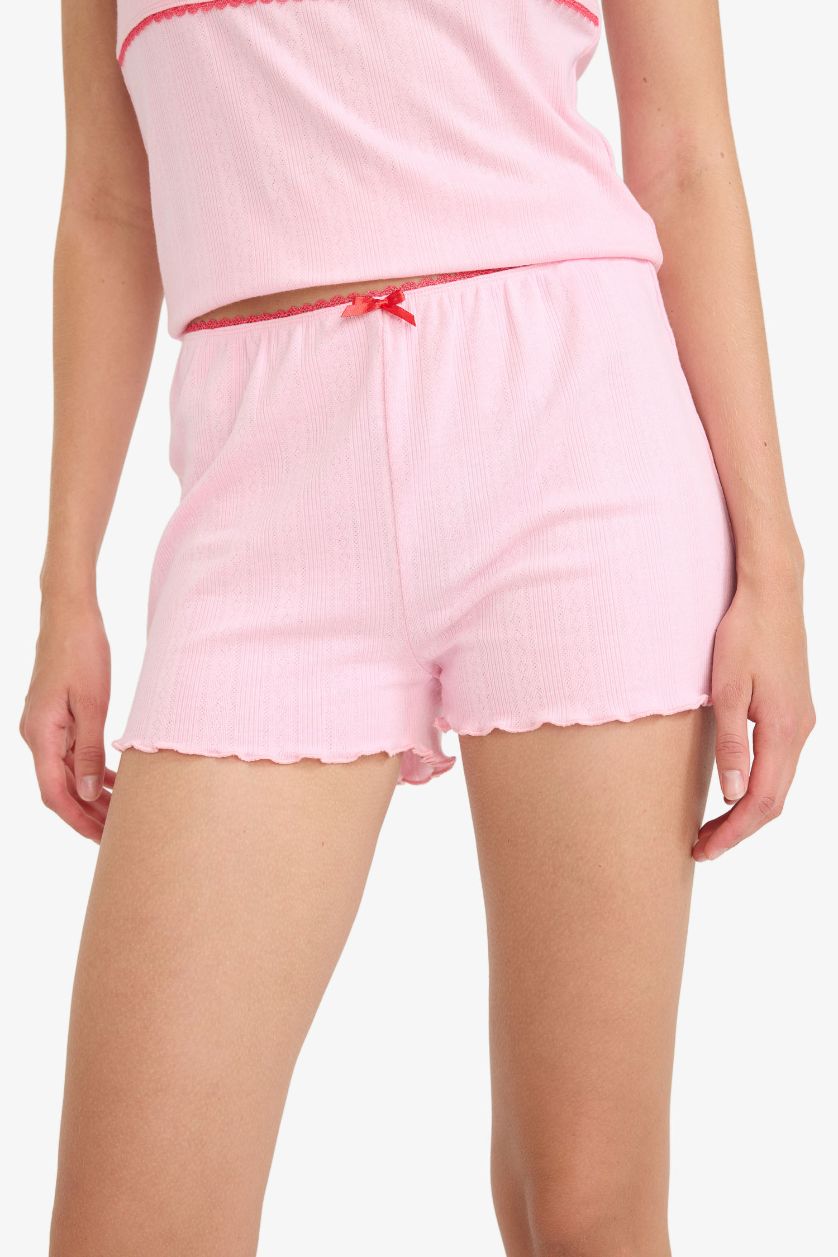 Woman Light Pink Fall in Love Regular Fit Tank Top Shorts 2 Piece Pajama Set