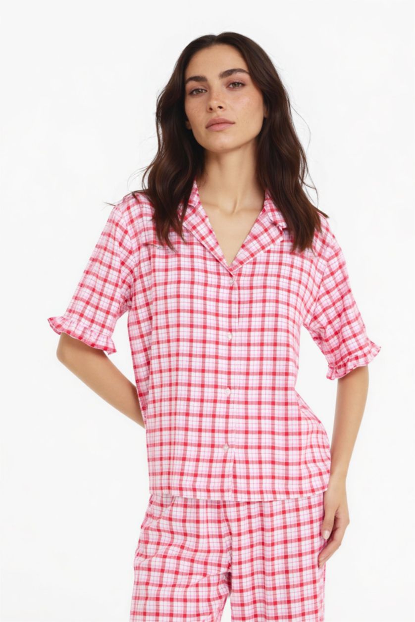 نساء زهري فاتح Flanel 2 piece Set