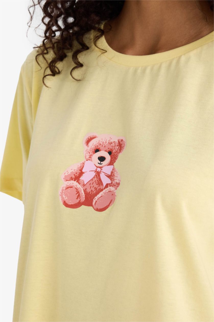 WOMAN Yellow Fall in Love Regular Fit Crew Neck Dress