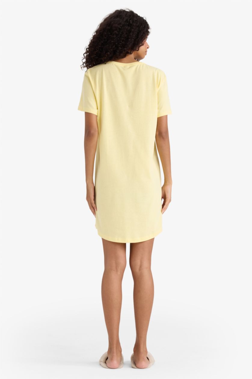 WOMAN Yellow Fall in Love Regular Fit Crew Neck Dress