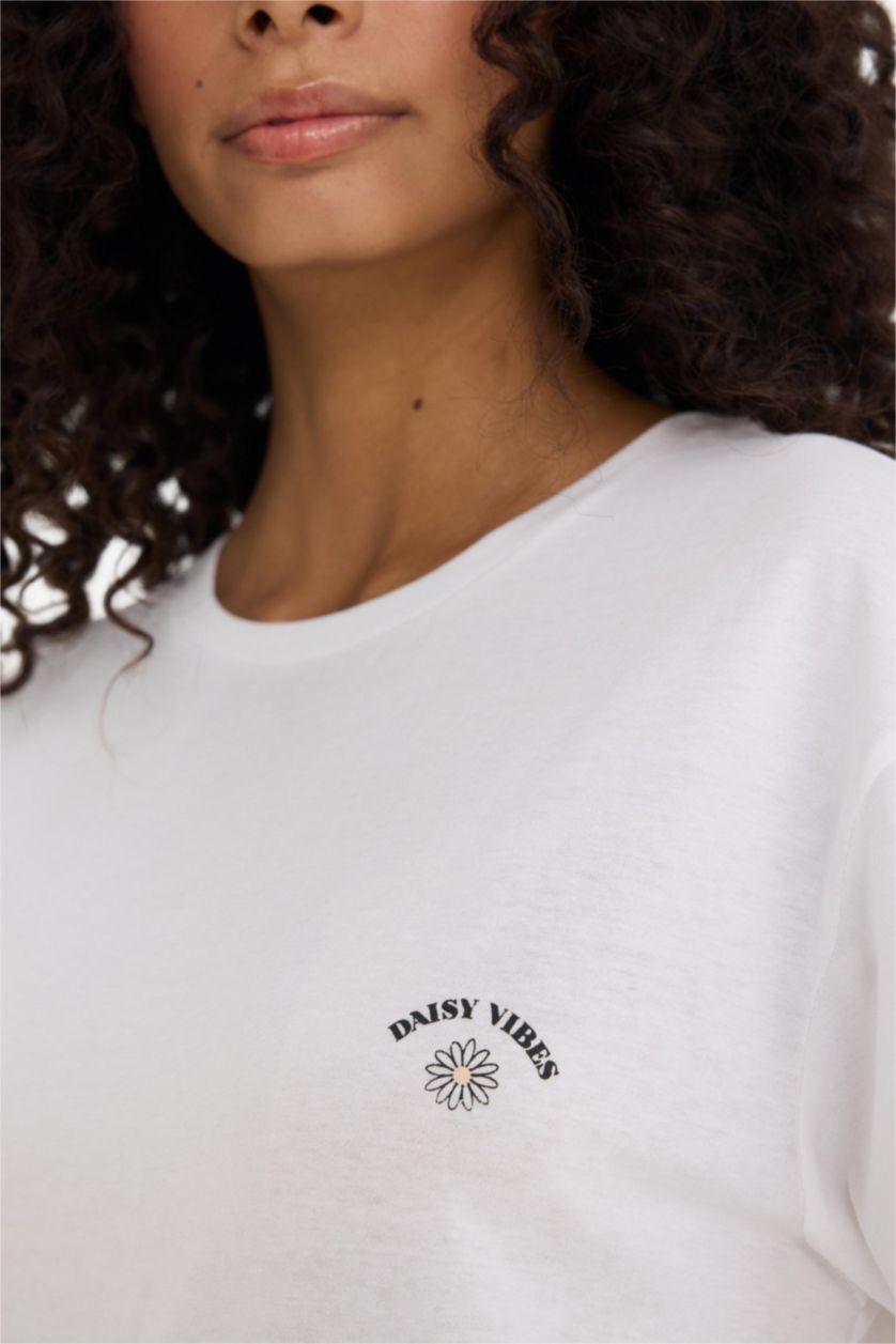 حريمي أبيض طقم بيجاما كاروهات محبوك قصة عادية - قطعتين