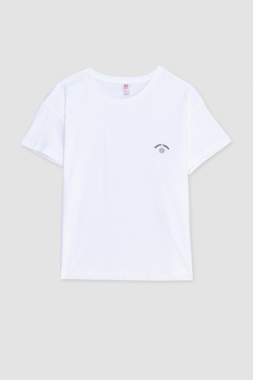 حريمي أبيض طقم بيجاما كاروهات محبوك قصة عادية - قطعتين